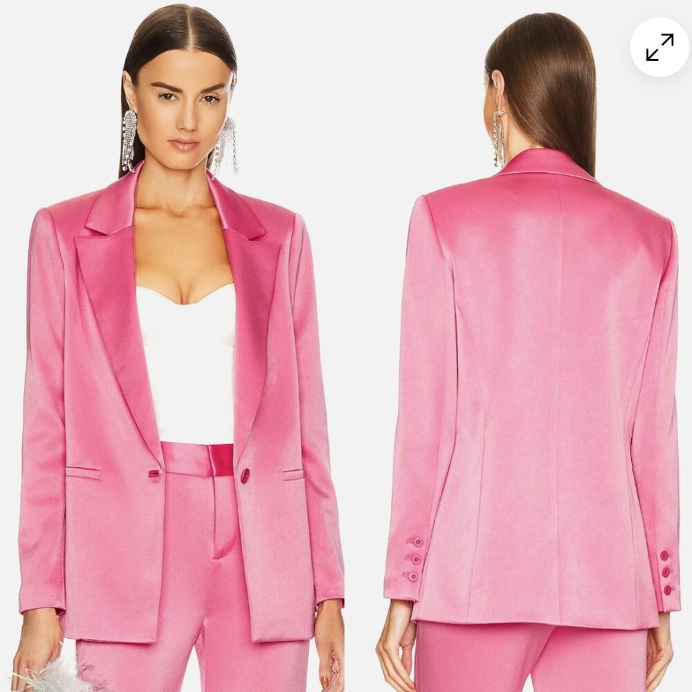 Alice + Olivia Denny Satin Boyfriend Blazer Suit Size 4